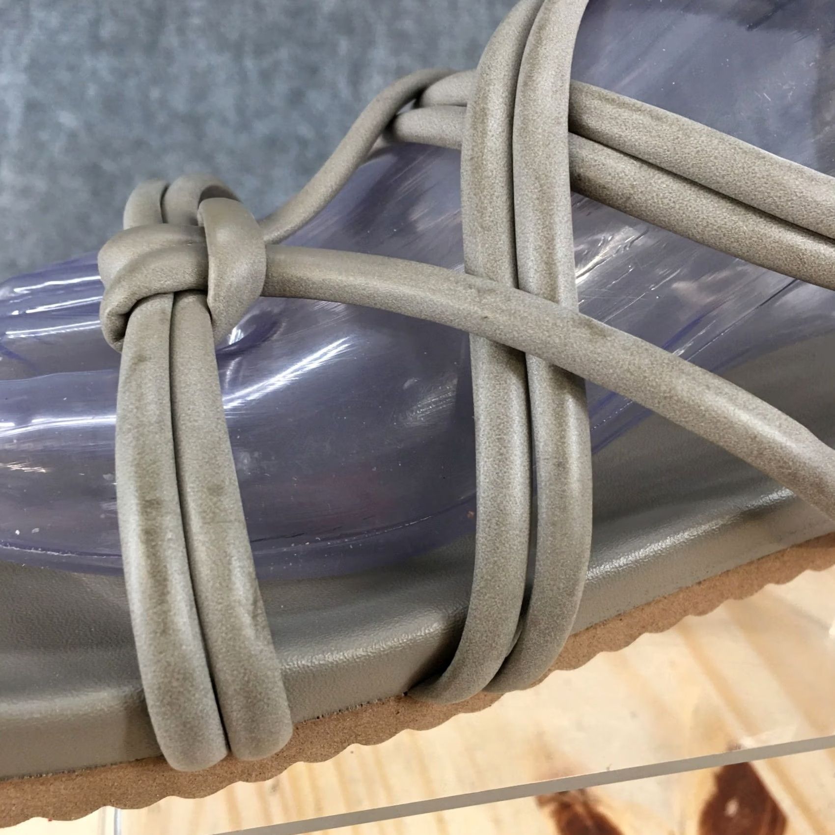 Vintage Maurices Sandals Womens 10 M Alexa Knotted Strappy Slingback Flats Gray Casual Size US 10 / IT 40 - 6 Thumbnail