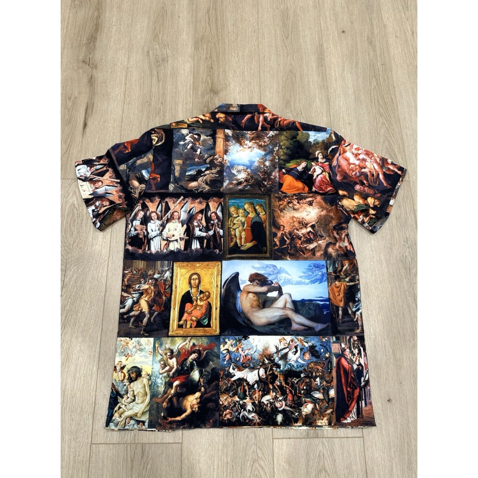 Pacsun PacSun Shirt Mens L Colorful All Over Print Button Up Art Mona Lisa Casual Short Sleeve Collared Geometric Multicolor Size US L / EU 52-54 / 3 - 6 Thumbnail