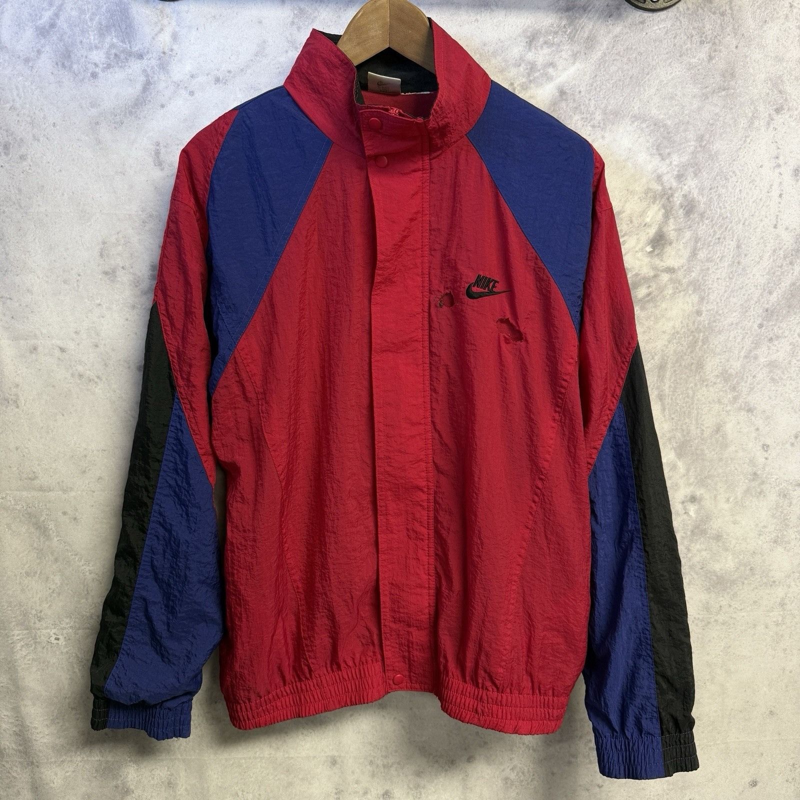 Nike Vintage 90s Nike Windbreaker Jacket Mens Small 23x25 Red Ful Size US S / EU 44-46 / 1 - 1 Thumbnail