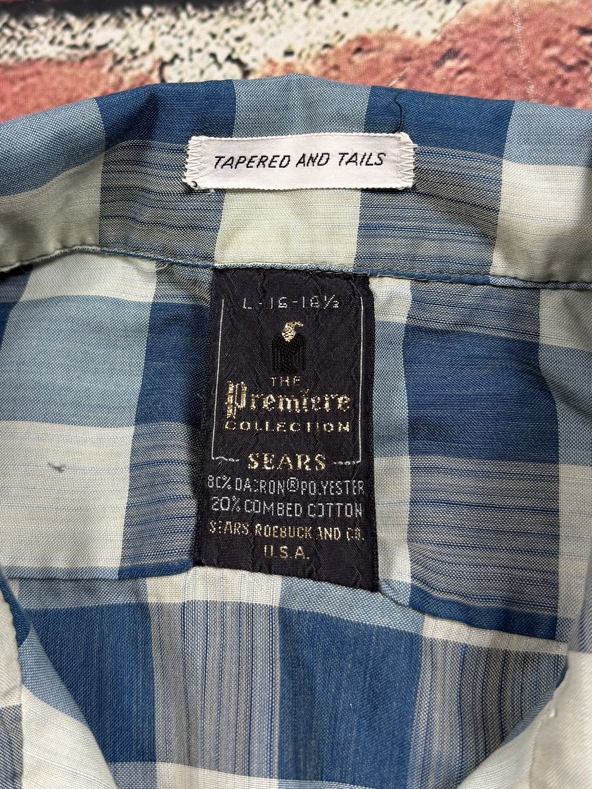 Sears Vintage 60s 70s Sears Premiere Loop Collar Plaid Shirt Size US L / EU 52-54 / 3 - 8 Thumbnail