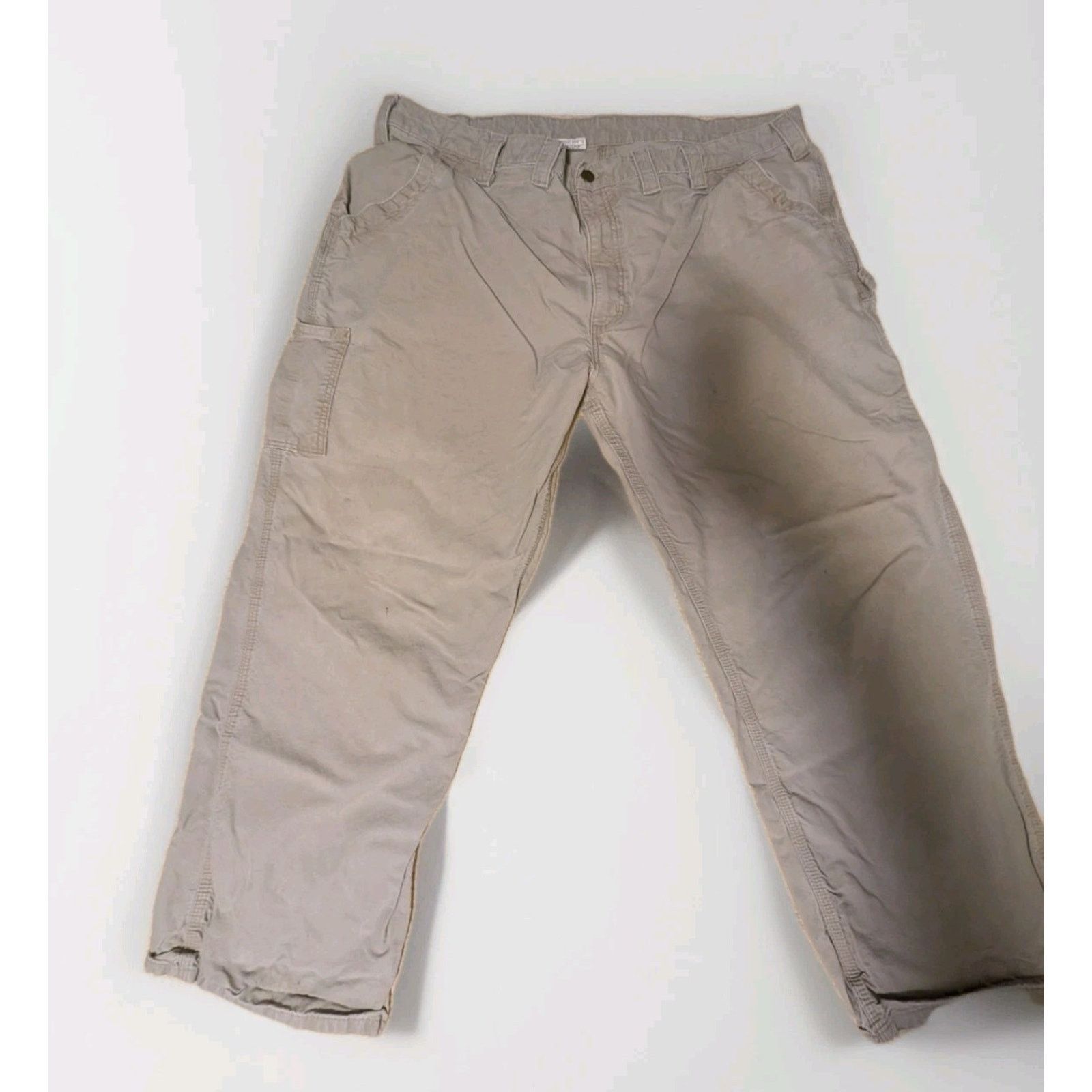 Carhartt Carhartt * Stained * Work Pants B151 Mens 46x30 Beige Canvas Size US 44 / EU 60 - 1 Thumbnail
