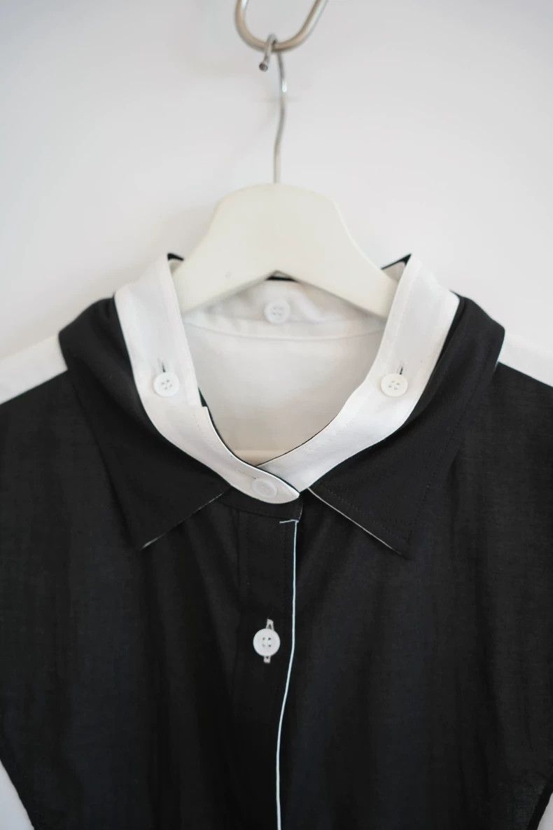 Yohji Yamamoto Yohji Yamamoto 23aw black and white panel reversible shirt Size US XL / EU 56 / 4 - 5 Thumbnail