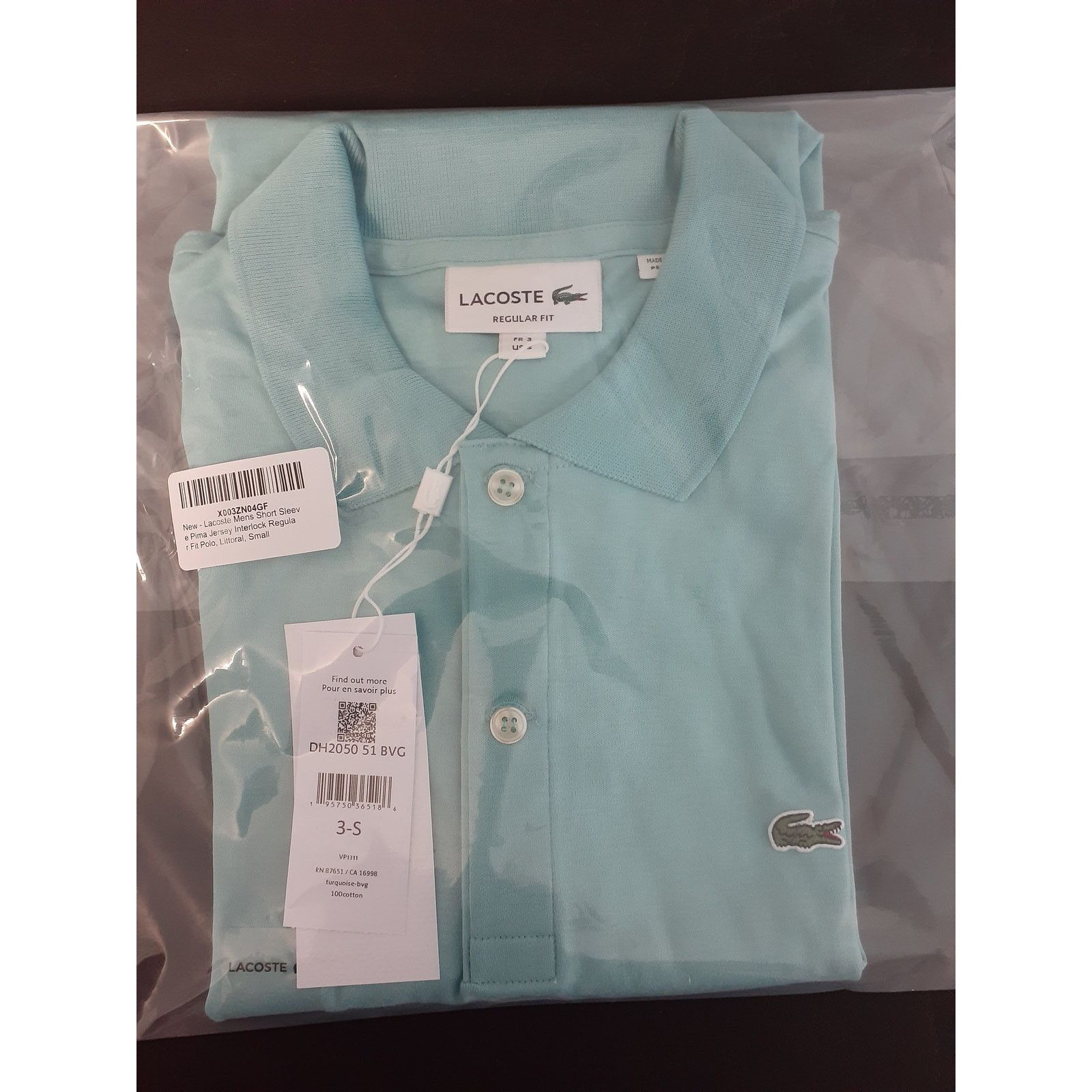 Lacoste Lacoste Mens Short Sleeve Pima Jersey Regular Fit Polo S Size US S / EU 44-46 / 1 - 2 Thumbnail