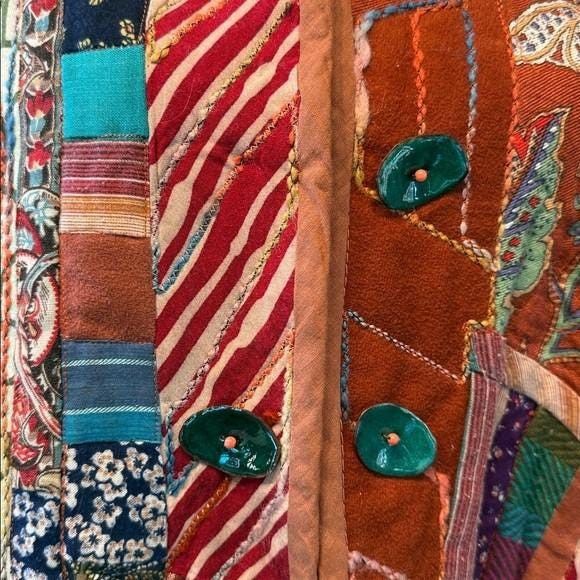 Other Handmade Patchwork Kimono Jacket Women Bright Multicolor OS Size ONE SIZE - 12 Thumbnail