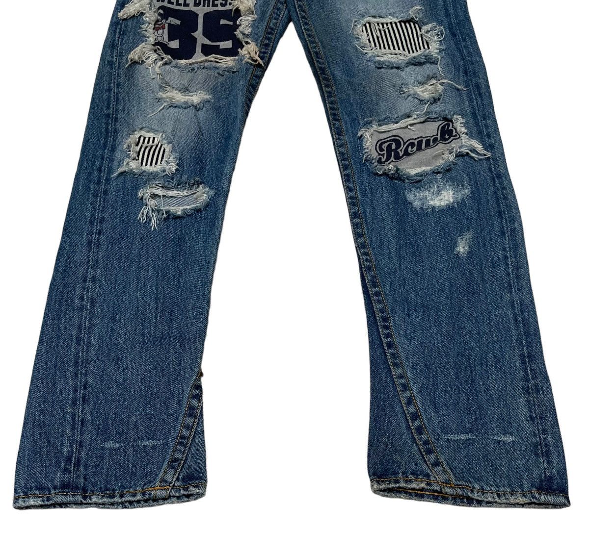 Japanese Brand × Vintage Vintage Japanese Brand Rodeo Crowns Patchwork Jeans 1990s Size US 30 / EU 46 - 6 Thumbnail