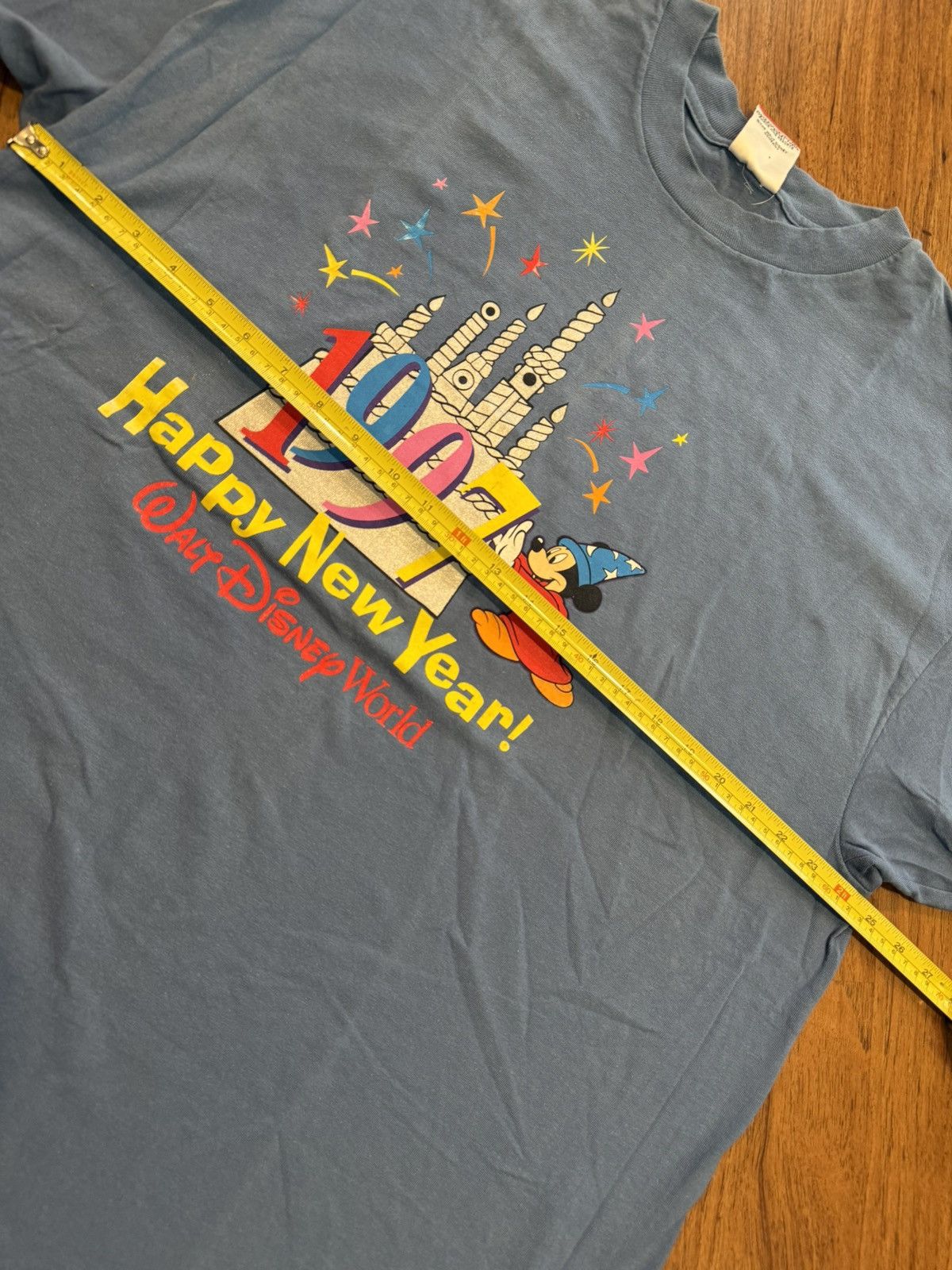 Disney Vintage 90s Disney Mickey Mouse 25 New Year Castle T Shirt Size US XL / EU 56 / 4 - 6 Thumbnail
