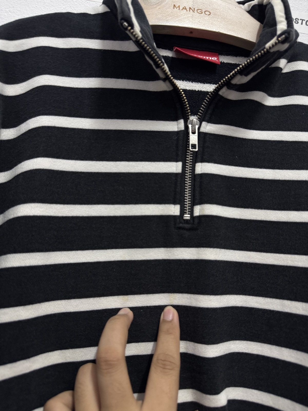 Supreme Supreme Stripe Halfzipper Sweatshirt Size US M / EU 48-50 / 2 - 6 Thumbnail
