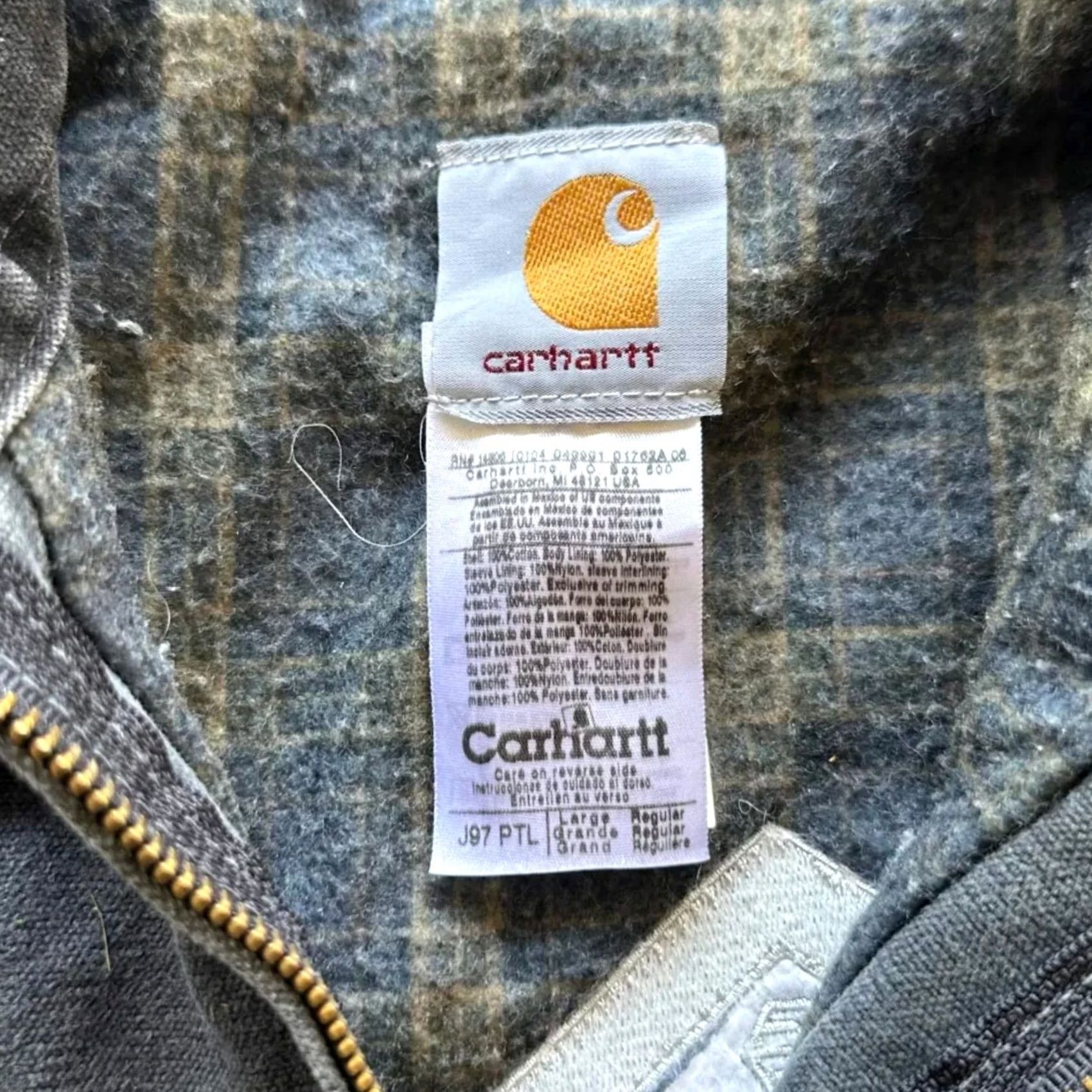 Carhartt VINTAGE Carhartt J97 PTL Petrol Gray Blanket Lined Detroit Jacket Size L Mens Gray Jacket Size US L / EU 52-54 / 3 - 3 Thumbnail