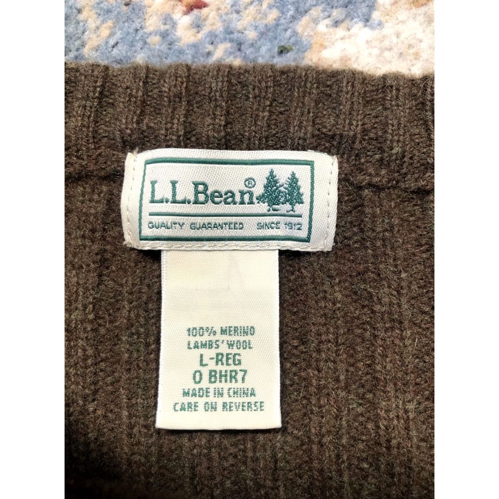 Vintage VINTAGE LL Bean Sweater Mens Large Brown Wool Crewneck Reinforced Shoulders Elbow Patch Size US L / EU 52-54 / 3 - 7 Thumbnail