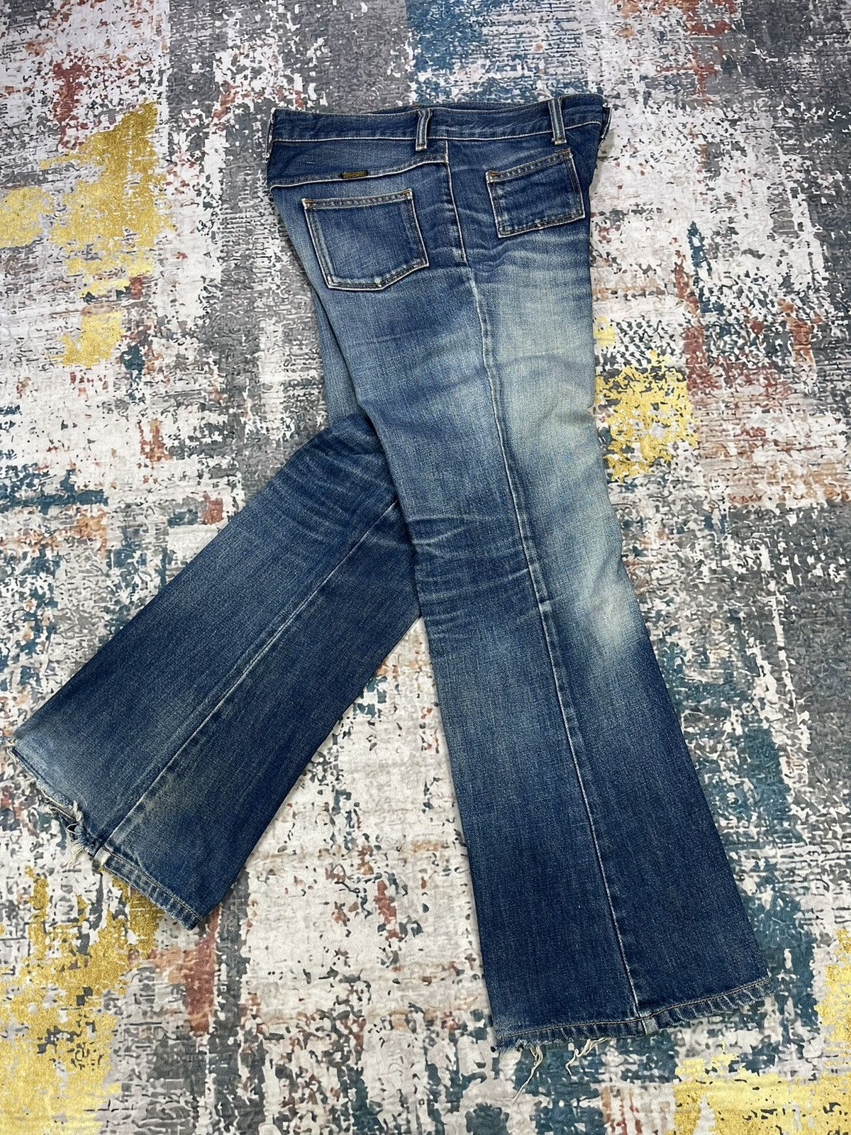 Wrangler Vtg 90s Wrangler Patch Pocket Boot Cut Flared Jeans Size 30" / US 8 / IT 44 - 14 Thumbnail