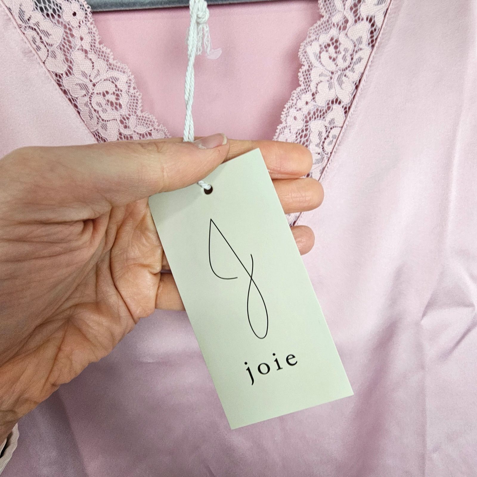 Joie Joie Womens Satin Blouse XS Lace Trim Coquette Soft Romantic Size XS / US 0-2 / IT 36-38 - 7 Thumbnail