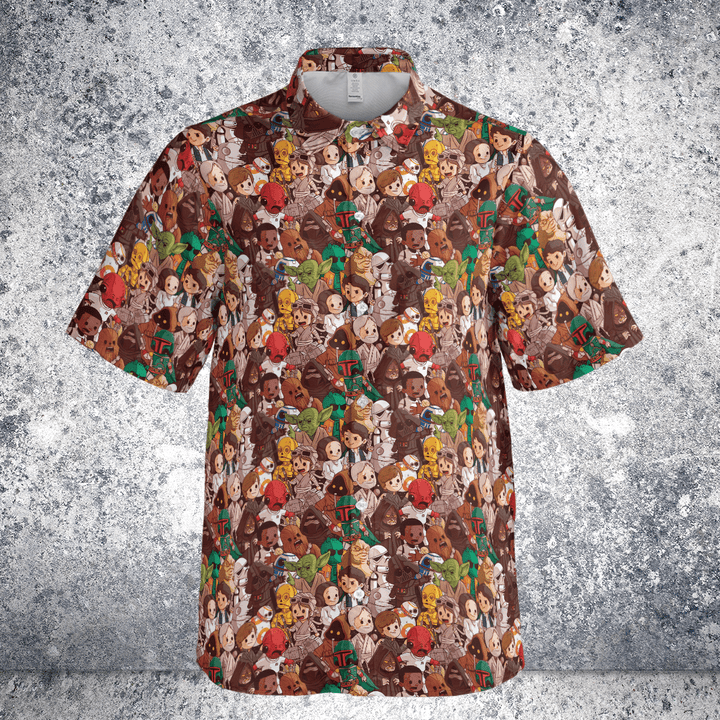 Designer × The Unbranded Brand Chibi Star Wars Characters Pattern Button Down Shirt Size US L / EU 52-54 / 3 - 4 Thumbnail