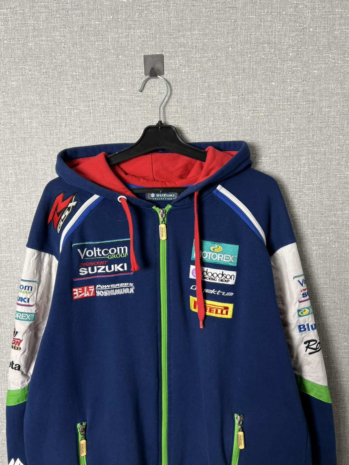 Vintage Suzuki RGSX Yoshimura World Superbike Team Racing Zip Hoodie Size US M / EU 48-50 / 2 - 2 Thumbnail