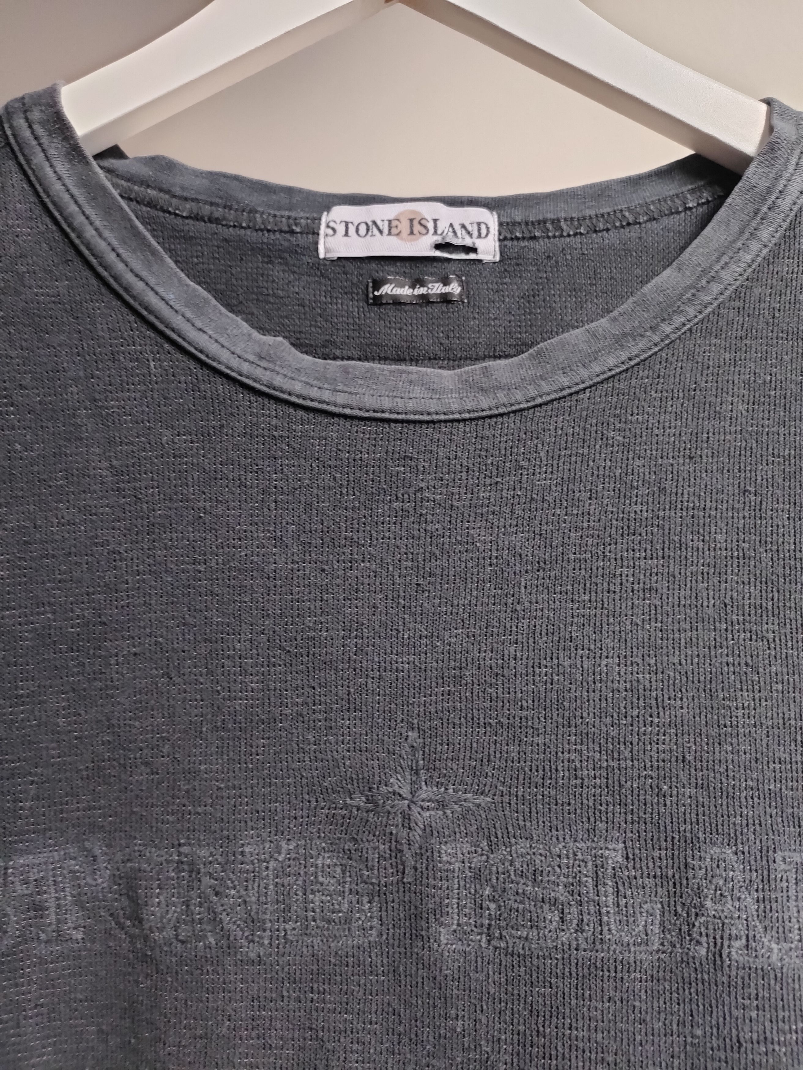 Stone Island 2002 Embroidered Spellout Crewneck Size US XXL / EU 58 / 5 - 3 Thumbnail
