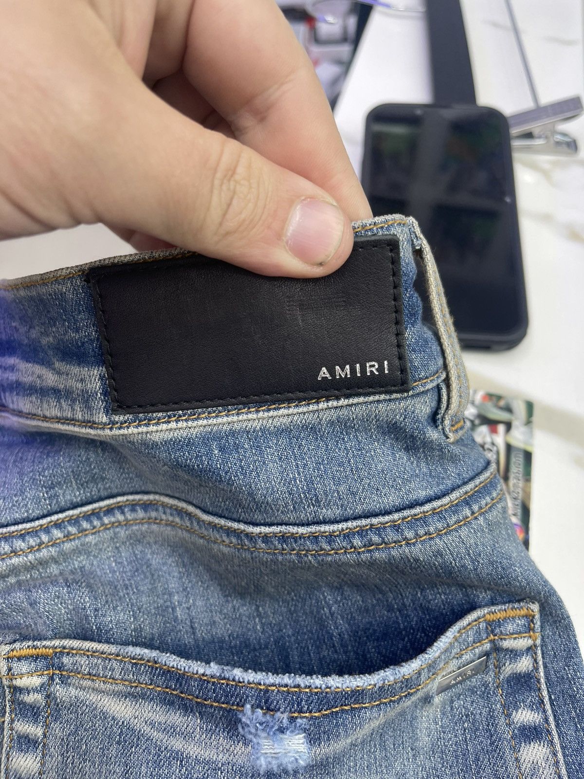 Amiri Amiri Flame Jeans ( Blue/Orange/ Red) Size US 34 / EU 50 - 6 Thumbnail