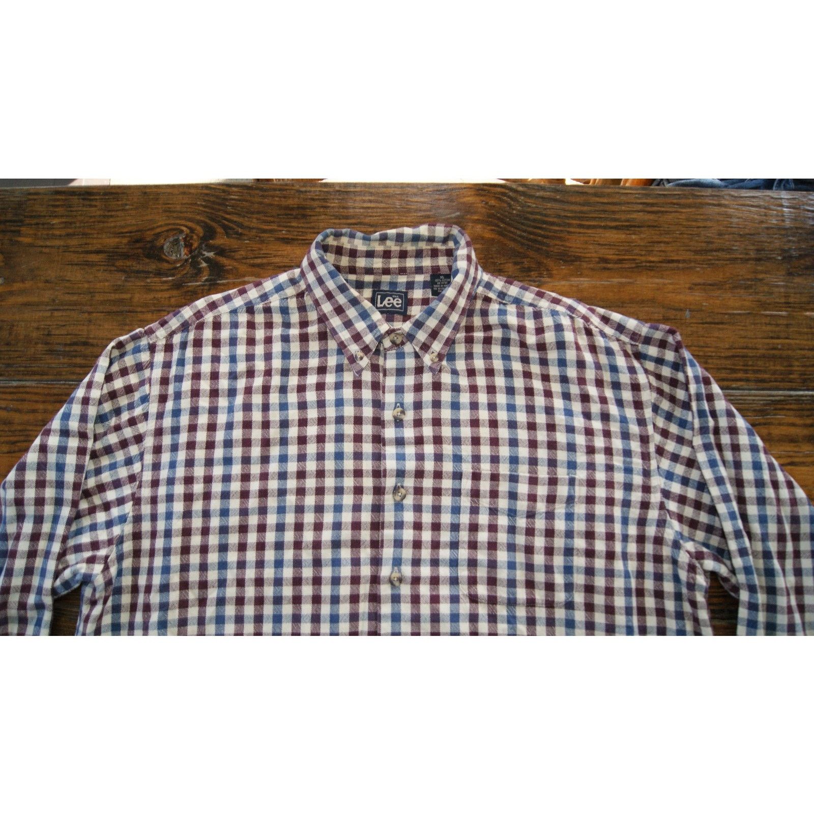 Lee VTG Y2K LEE Checkered Mens XL Long Sleeve Button Down Shirt Size US XL / EU 56 / 4 - 1 Thumbnail