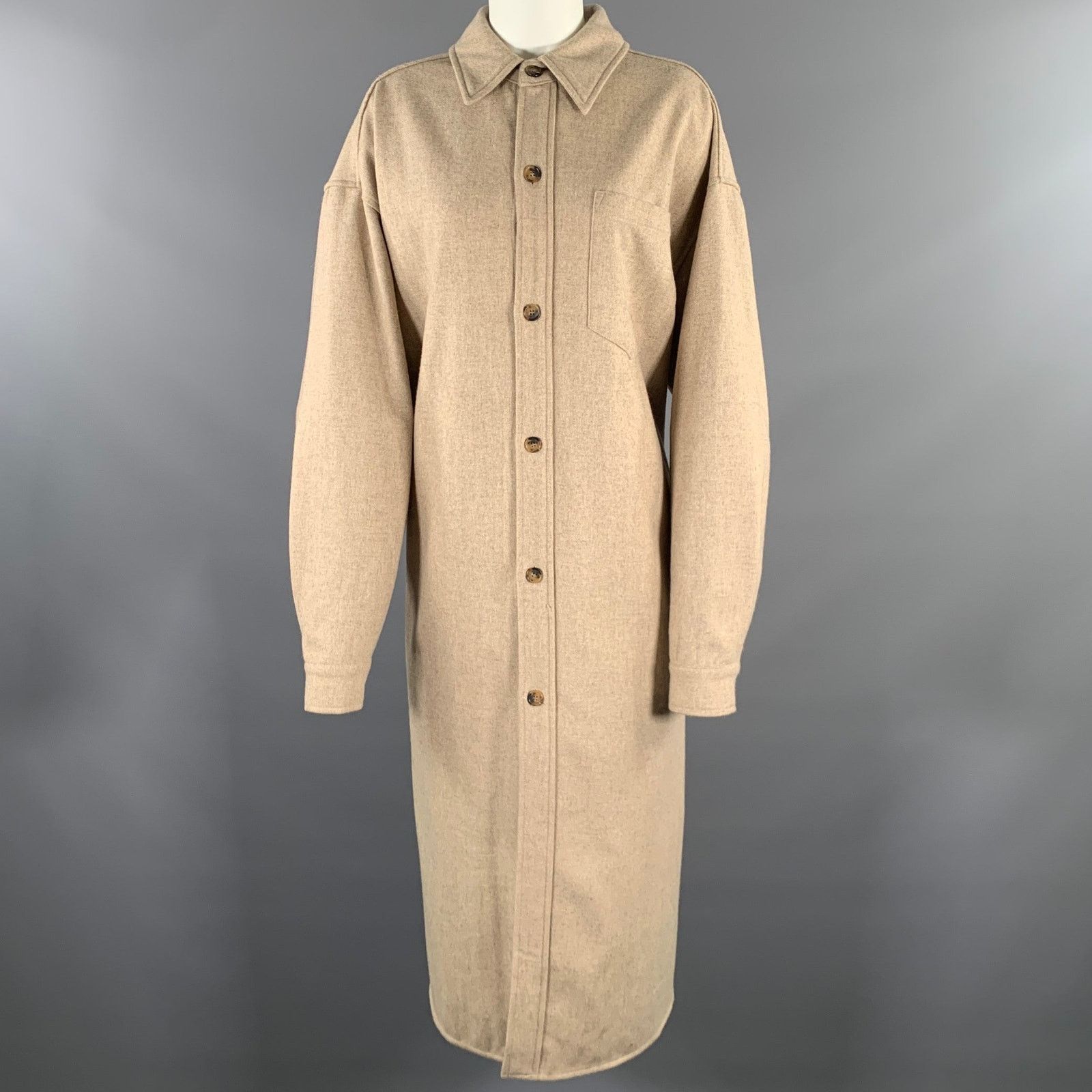 Frankie Shop THE FRANKIE SHOP XS/S Brown Faux Fur Notch Lapel Coat Size S / US 4 / IT 40 - 1 Thumbnail