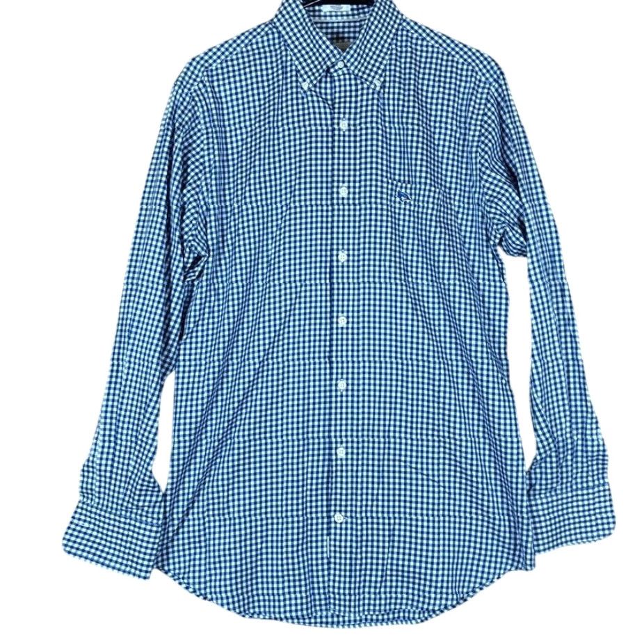 Peter Millar Peter Millar Shirt Mens Button Down Blue Check Nanoluxe Easycare 100% Cotton M Size US M / EU 48-50 / 2 - 2 Thumbnail