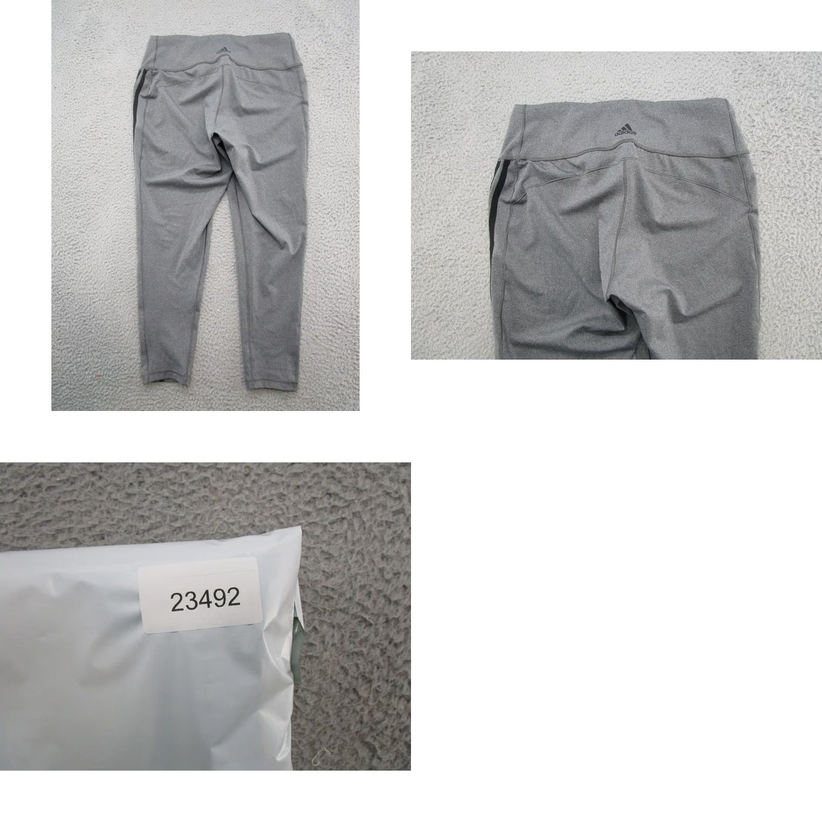 Adidas adidas Women's 1X Gray Stretch Leggings Pants 3 Stripe Activewear Logo Compression Size 40" / US 18 - 8 Thumbnail