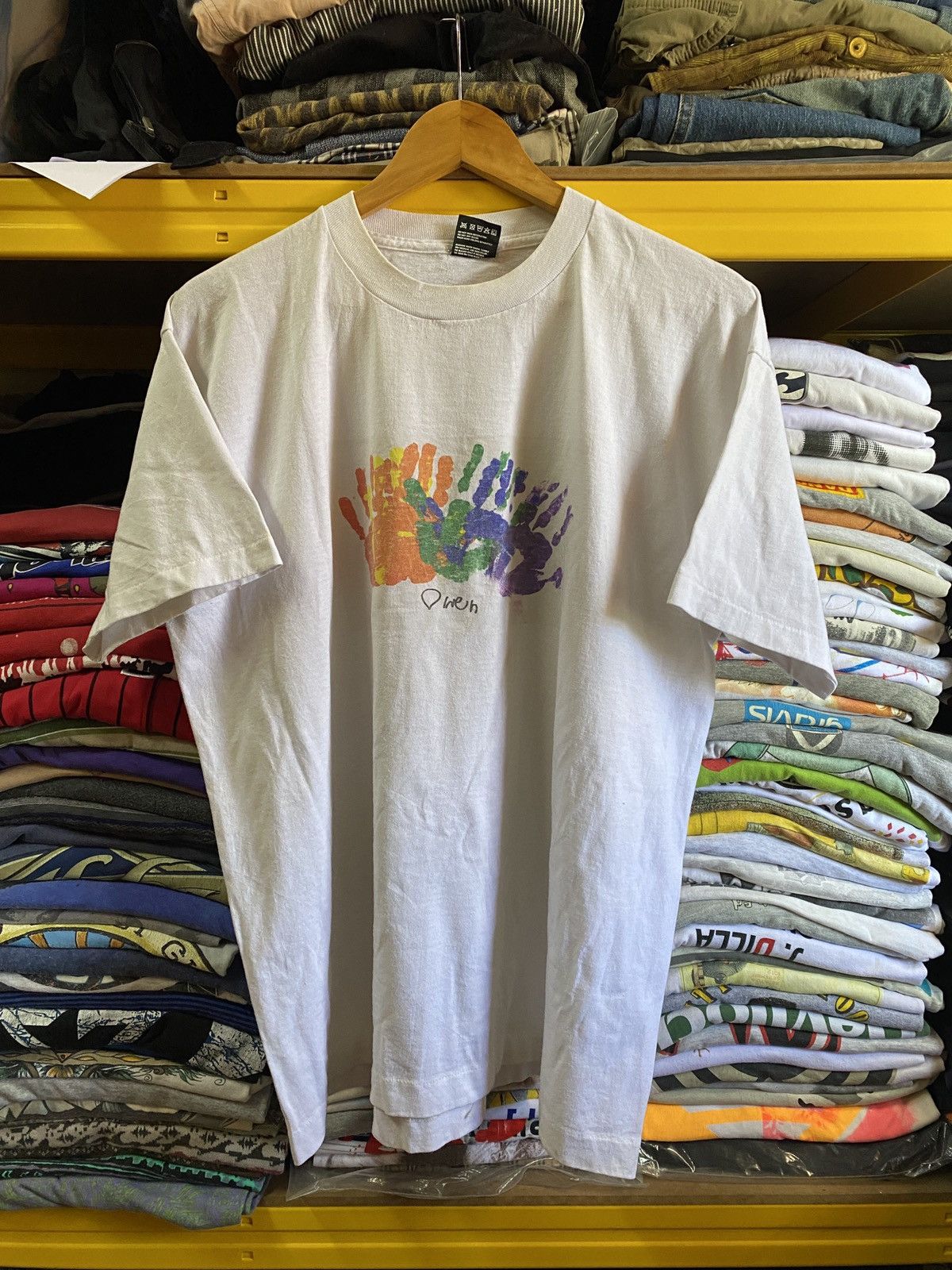 Vintage Vintage 90s ARTWORK cool finger palm paint water colour USA Size US XL / EU 56 / 4 - 1 Thumbnail