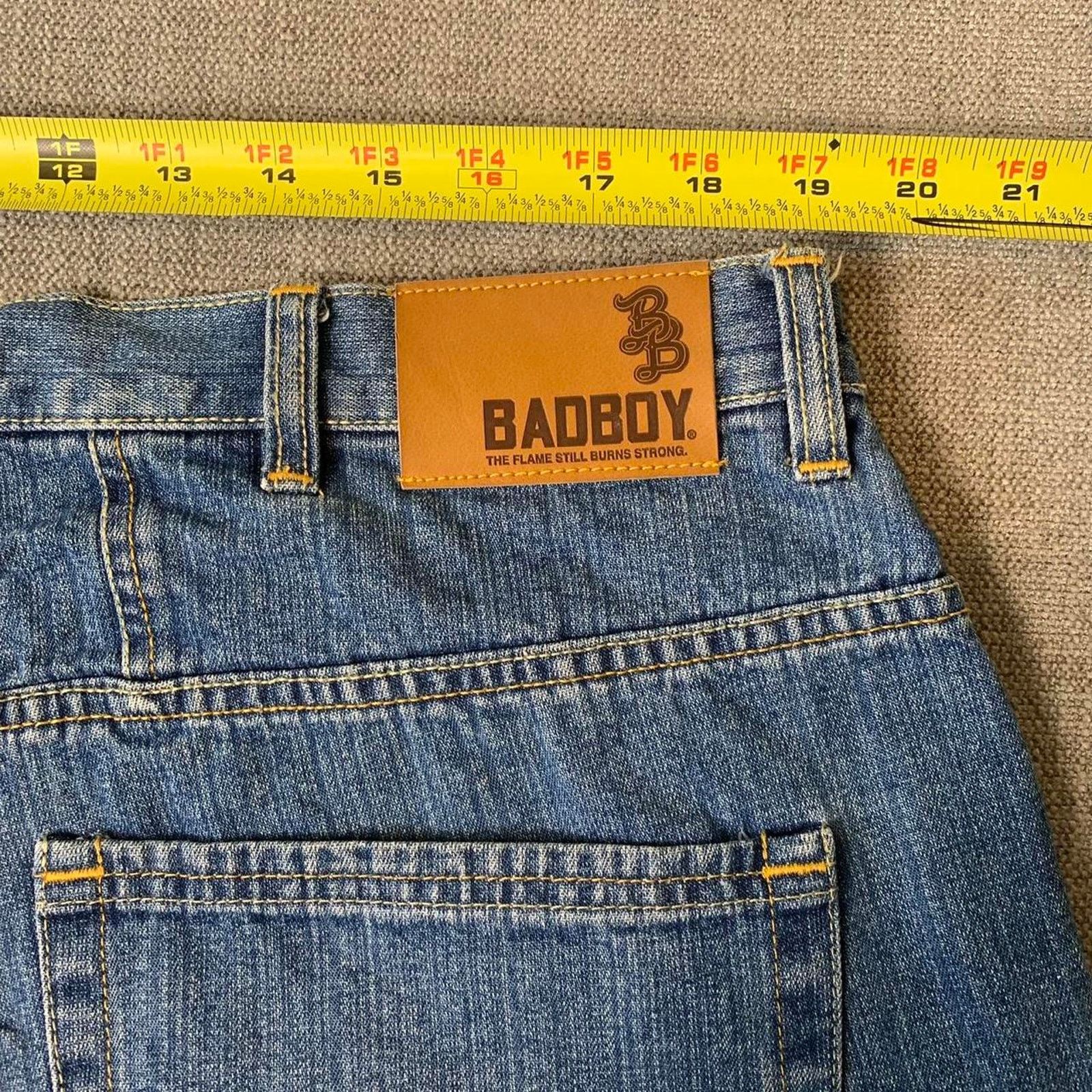 Vintage Y2K 90s Badboy Flame Baggy Jorts Size US 38 / EU 54 - 8 Thumbnail