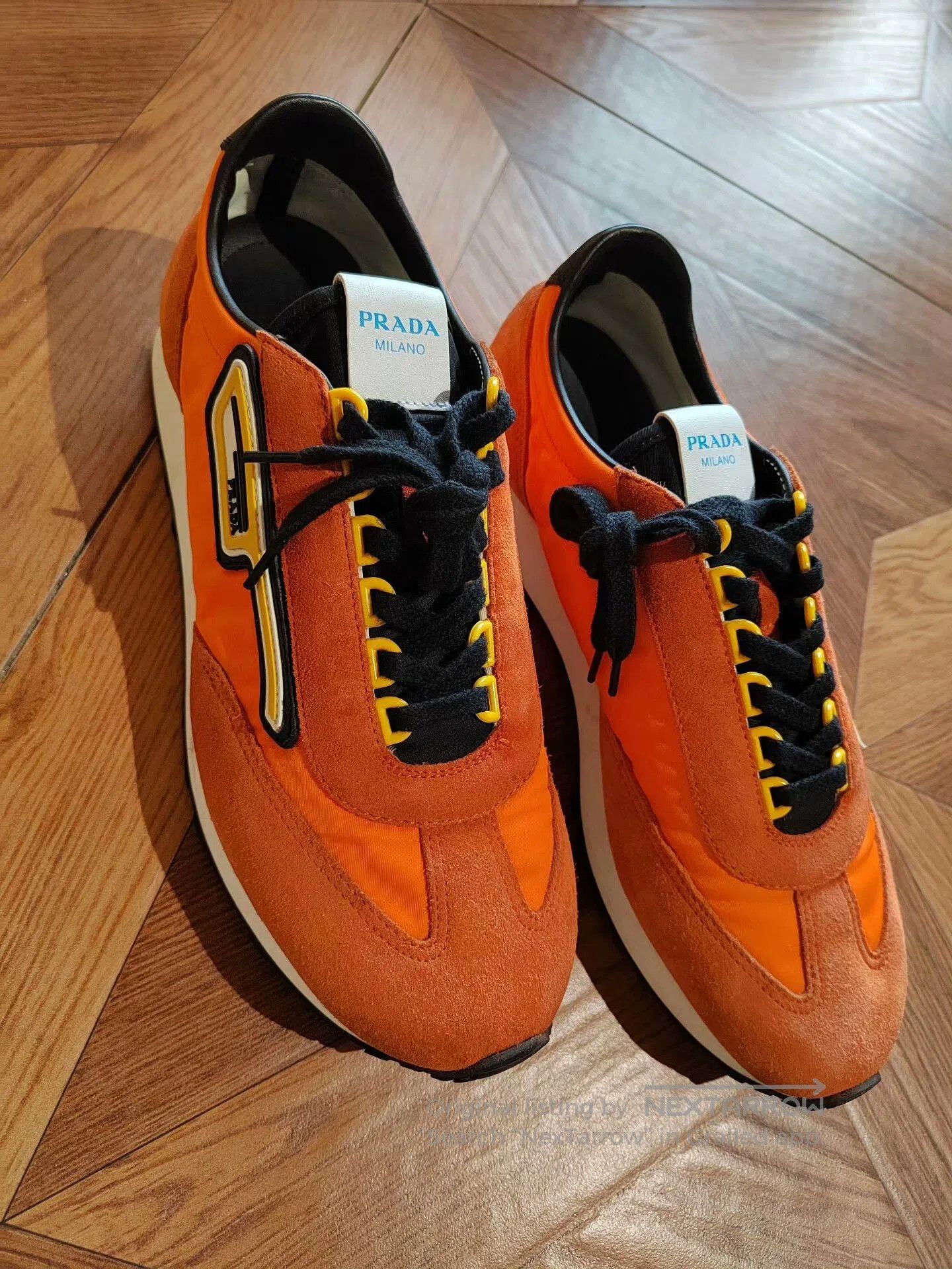 Prada PRADA Orange Suede Sneakers for Sale. Size US 8.5 / EU 41-42 - 1 Thumbnail