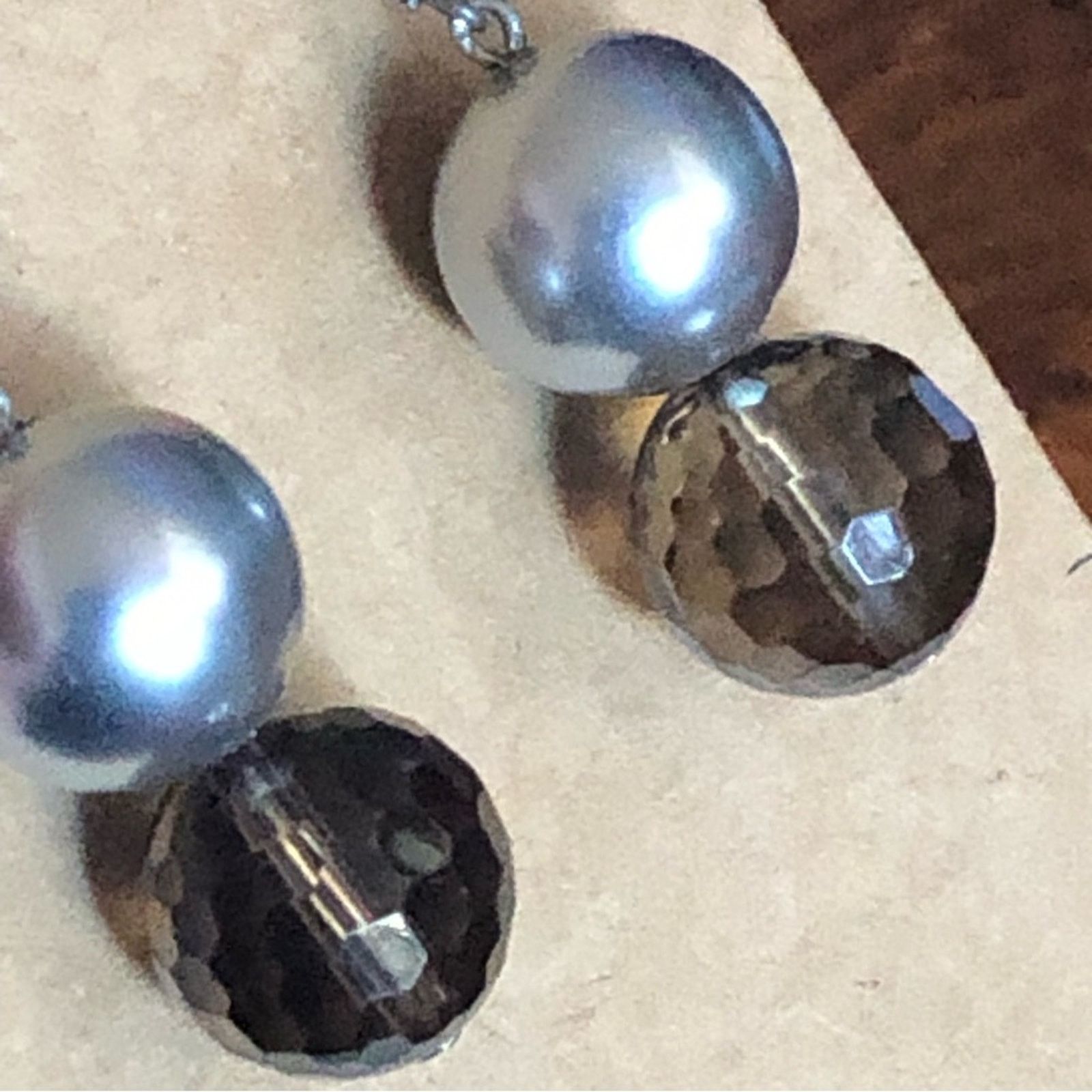 Handmade Hand crafted 925 sterling silver smoky quartz earrings Size ONE SIZE - 3 Thumbnail