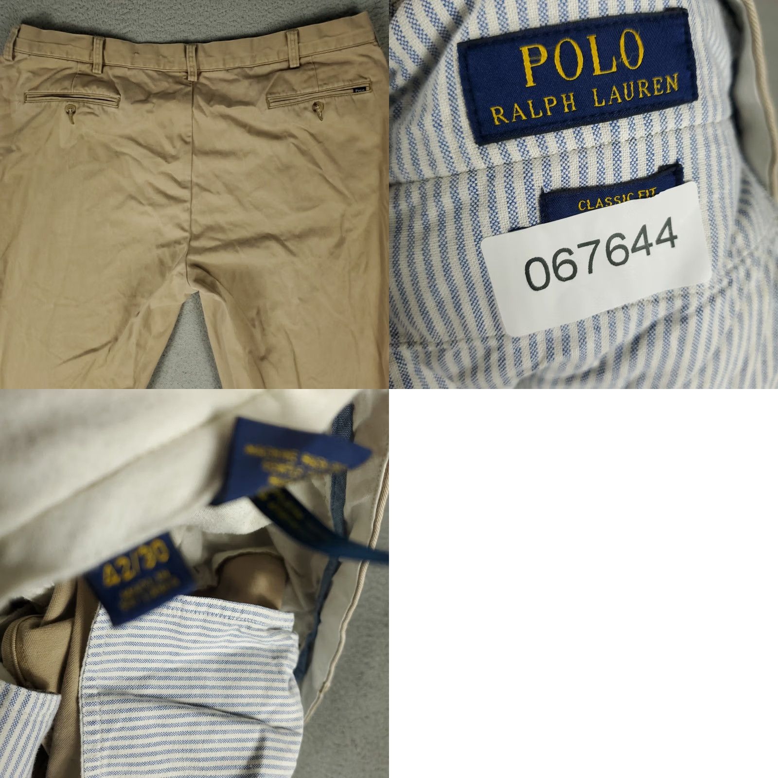 Ralph Lauren Ralph Lauren Pants Mens 42x30 Beige Flat Front Chino Trousers Regular Fit Front Pocket Straight Leg Casual Dress Pants Mens Beige Ralph Lauren Pants Size US 42 / EU 58 - 8 Thumbnail