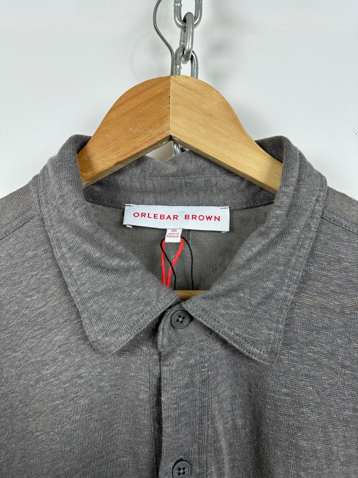 Orlebar Brown Orlebar Brown Linen Grey Polo Shirt Size US XXL / EU 58 / 5 - 5 Thumbnail