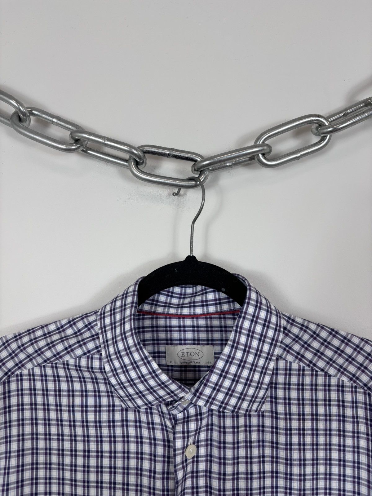 Eton Eton Men’s Contemporary Fit Multicolor Check Button Up Shirt Size US L / EU 52-54 / 3 - 4 Thumbnail
