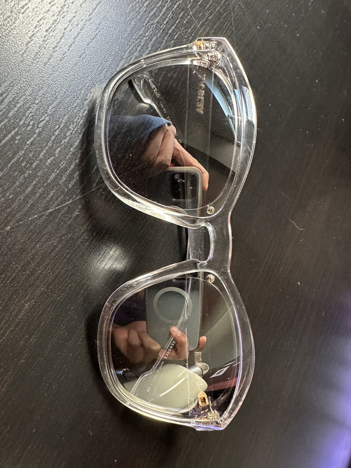 image of Versace Clear Sunglasses in Silver, Men's