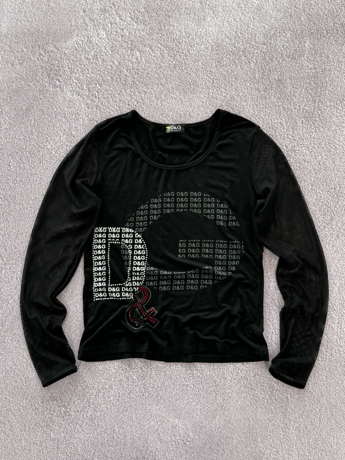 Dolce & Gabbana D&G Dolce & Gabbana Glamour Y2K Big Logo Long Sleeve Top Size M / US 6-8 / IT 42-44 - 1 Thumbnail