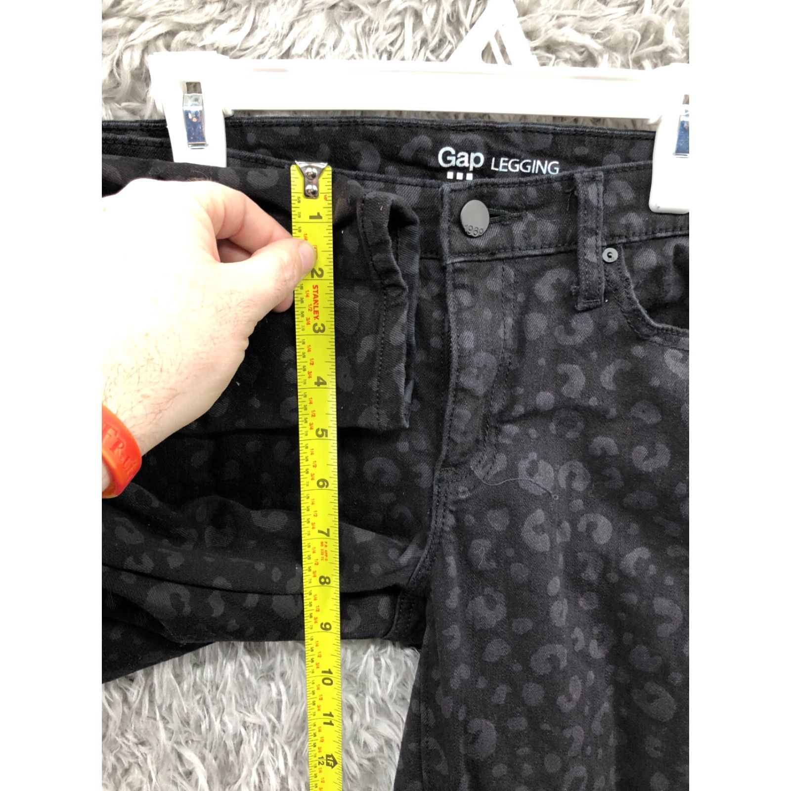 Gap Gap Legging Jeans Size 6 Womens Mid Rise Dark Wash Black Denim Cheetah Leopard Size 28" / US 6 / IT 42 - 4 Thumbnail