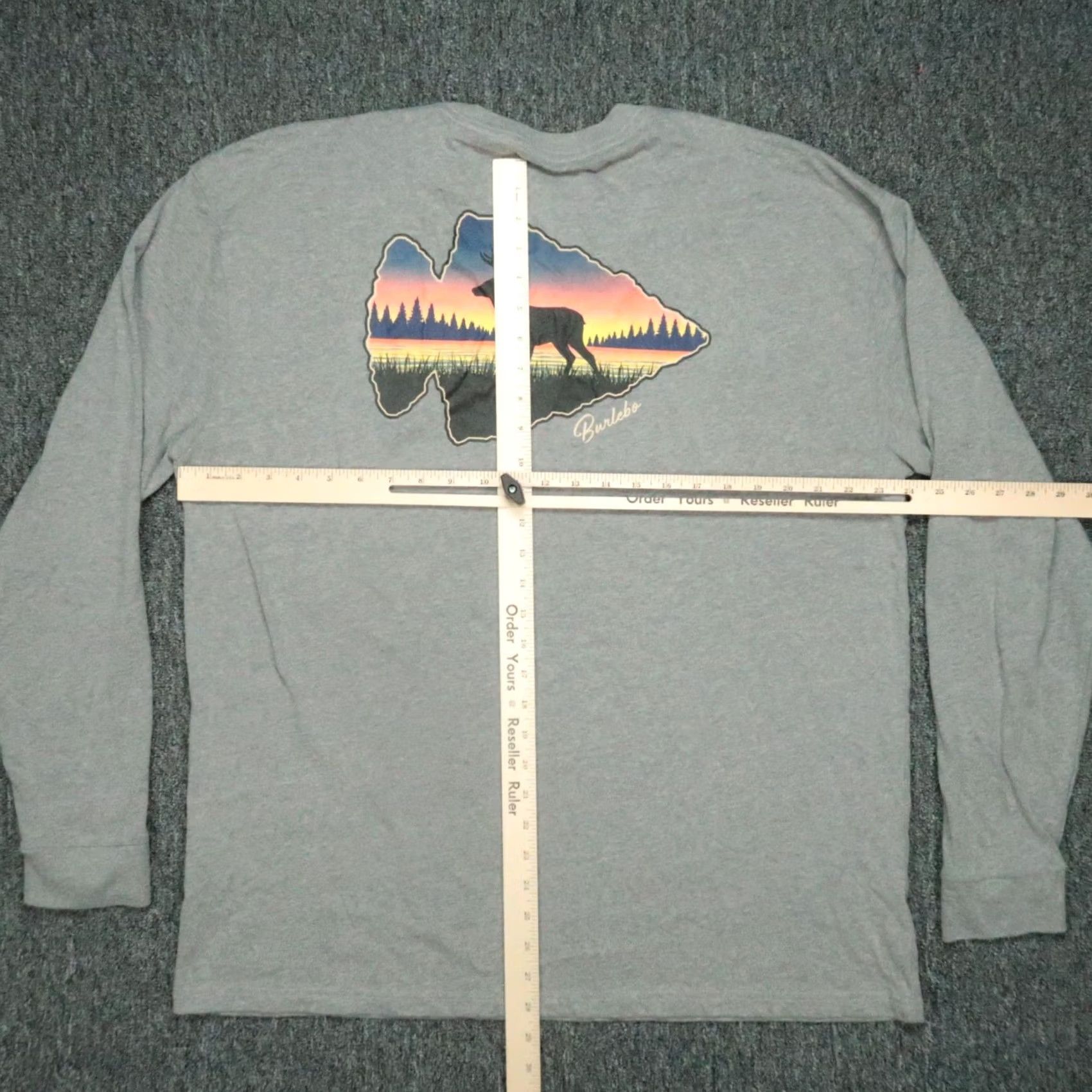 Vintage Burlebo Shirt Mens XL Gray Long Sleeve Crew Arrowhead Deer Hunting Tee Size US XL / EU 56 / 4 - 6 Thumbnail