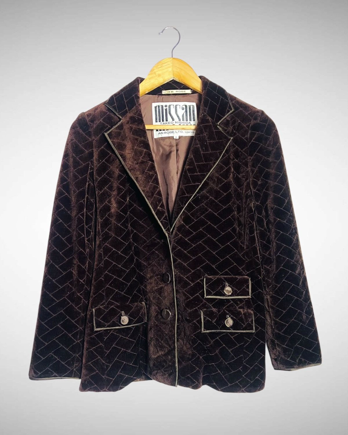 Japanese Brand Takeo Nishida Velvet Blazer Size S / US 4 / IT 40 - 2 Thumbnail