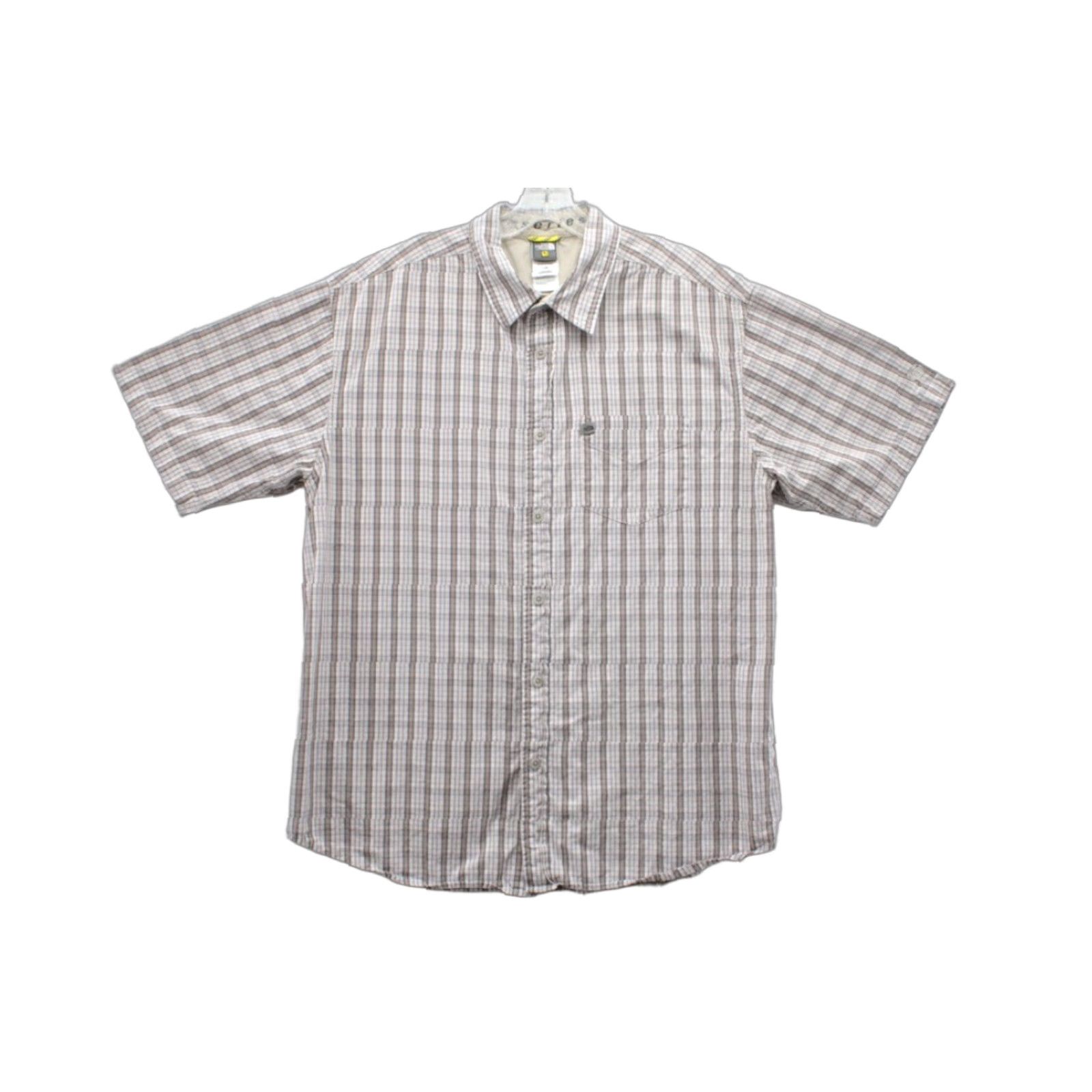 The North Face The North Face A5 Series Men's Shirt Short Sleeve Cotton Plaid Brown Beige Large L Button-Up Casual Body Classic Mens Shirt Size US L / EU 52-54 / 3 - 1 Thumbnail