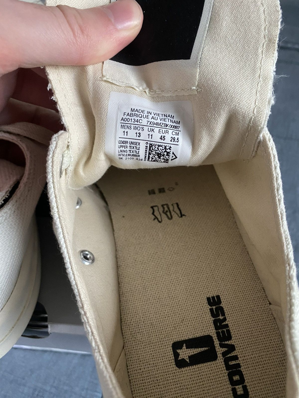 Converse × Rick Owens Drkshdw Drkstar Converse x Rick Owens Size US 12 / EU 45 - 2 Thumbnail