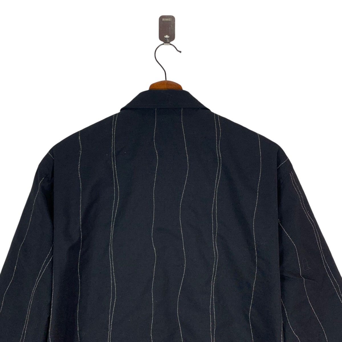 VINTAGE WORKSHOP YOHJI YAMAMOTO STRIPE BLACK ZIPPER JACKET