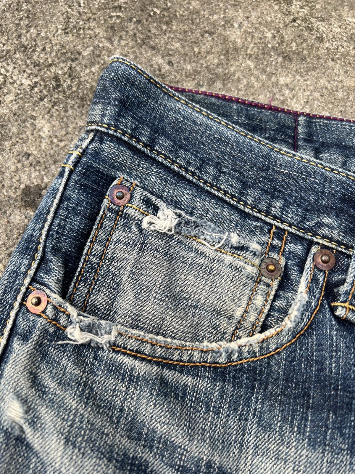 Levi's 💥Baggy💥Vintage Levi’s 503 Distressed Mud Wash Jean Size US 35 - 11 Thumbnail