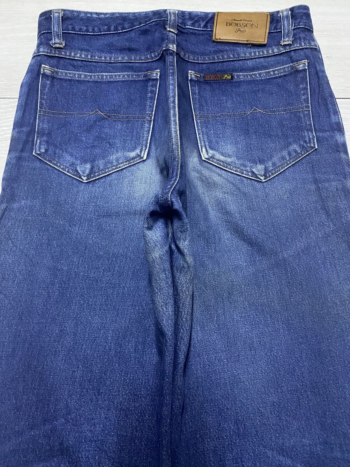 Japanese Brand Vintage Nouvelle Bobson Pro Blue Wash Tapered Leg Jeans Size US 30 / EU 46 - 4 Thumbnail
