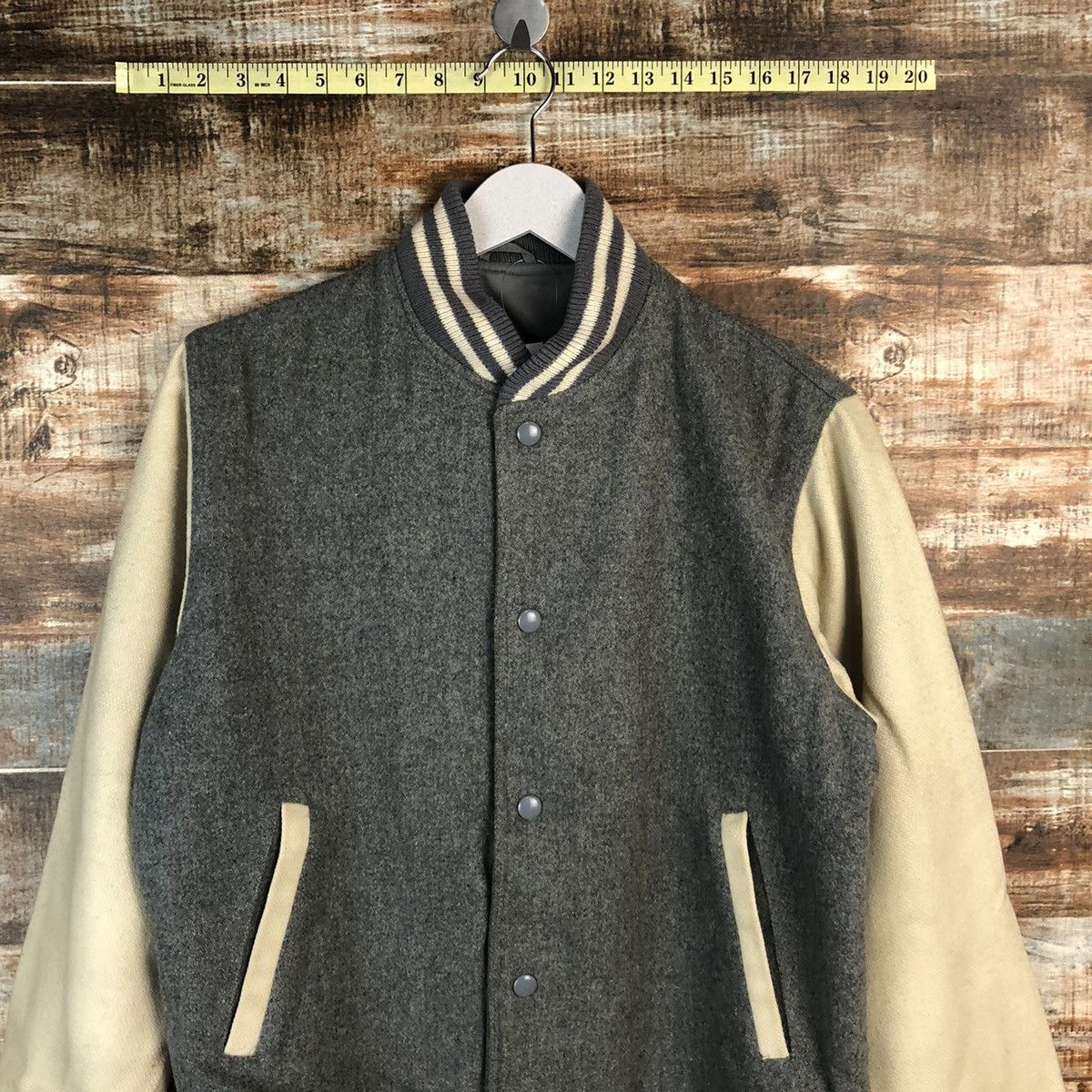 Japanese Brand Ueno Iryo Inc made in japan Grey Varsity Jacket #A1299 Size US M / EU 48-50 / 2 - 5 Thumbnail