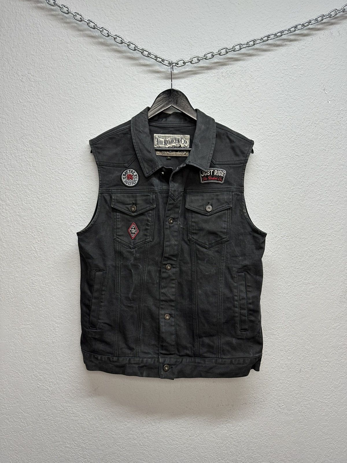 THE ROKKER COMPANY Vintage The Rokker Motorcycle Archival Moto Denim Vest Size US XL / EU 56 / 4 - 3 Thumbnail
