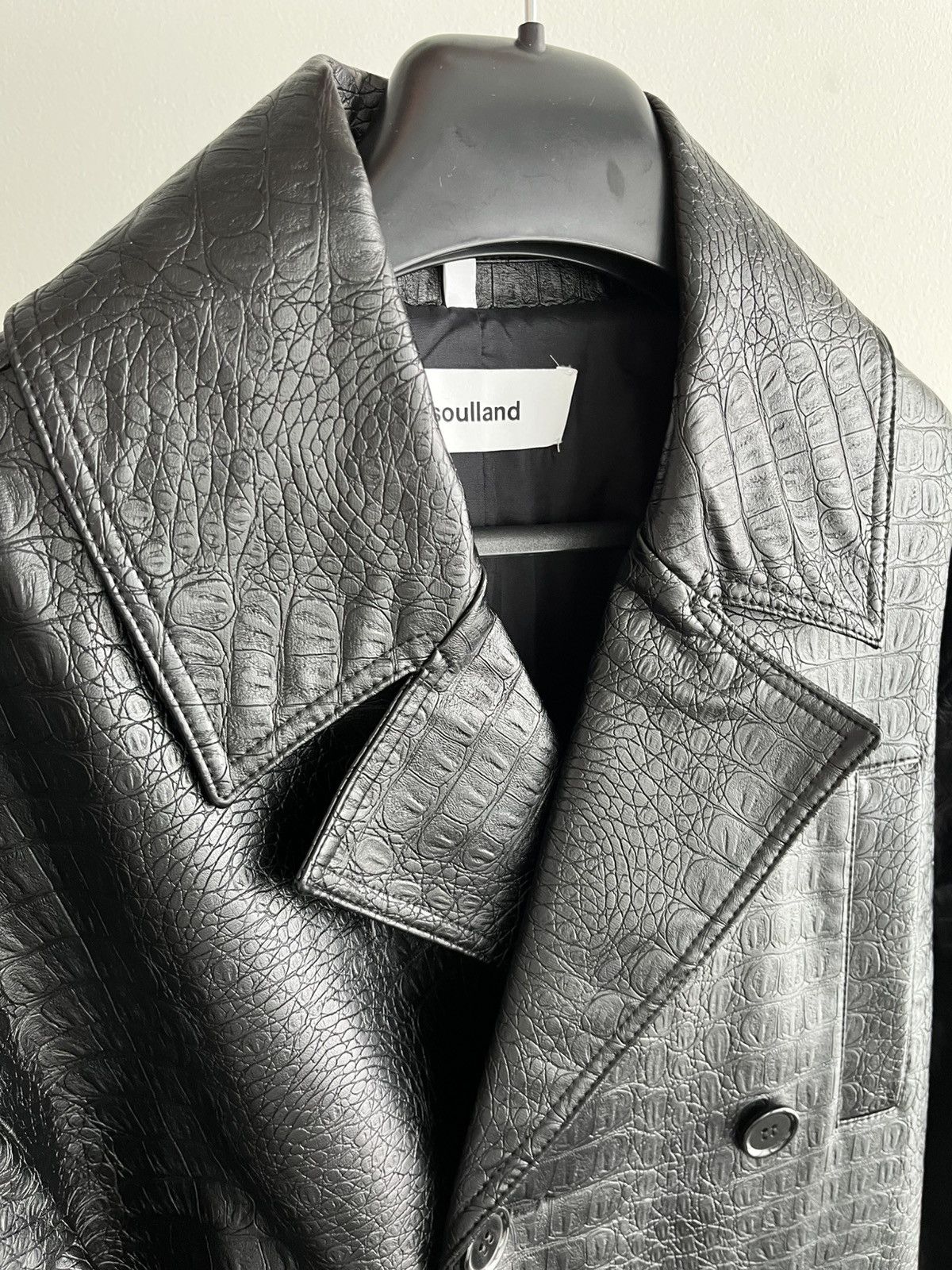 Soulland Super Rare Brand New Croc Embossed Leather Blazer Jacket Size US XL / EU 56 / 4 - 5 Thumbnail