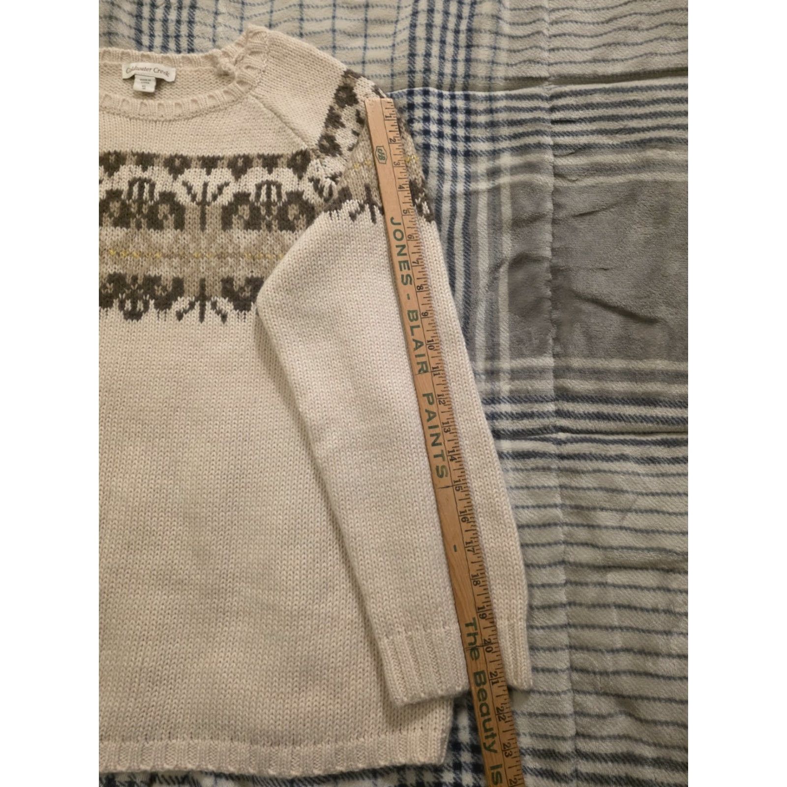 Coldwater Creek VINTAGE Coldwater Creek Wool Mohair Blend Chunky Knit Sweater Fair Isle Creme Women's XL Size XL / US 12-14 / IT 48-50 - 7 Thumbnail