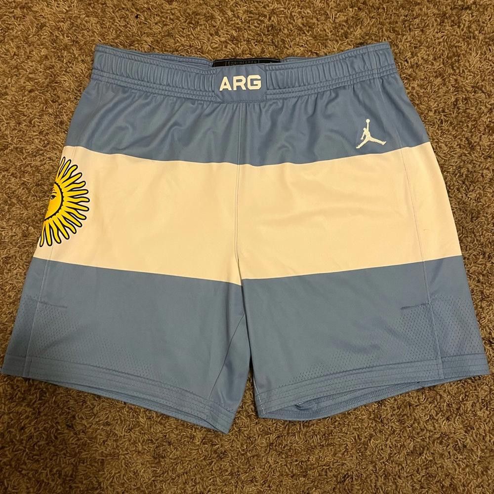 image of Jordan Brand 2020 Tokyo Olympic Game Issued Shorts Argentina in Blue, Men's (Size 34)