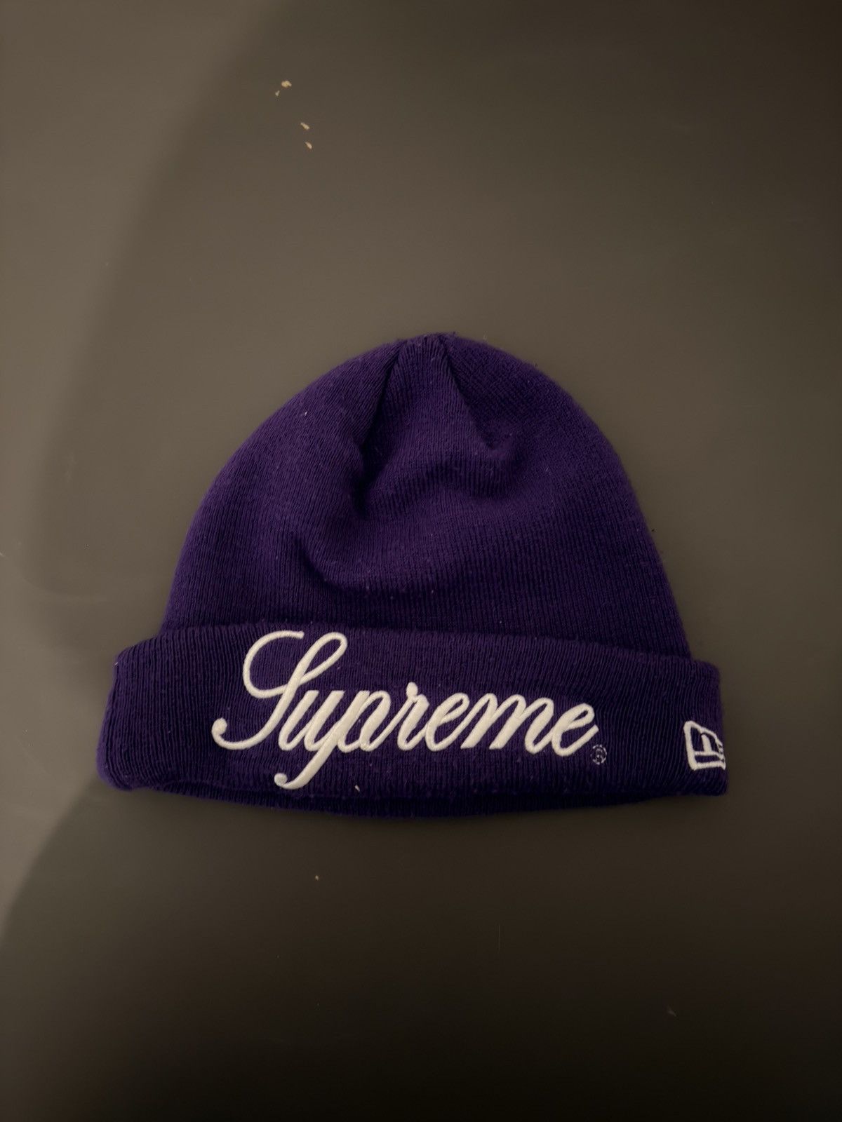 Supreme Supreme x New Era Script Beanie Purple Size ONE SIZE - 1 Thumbnail