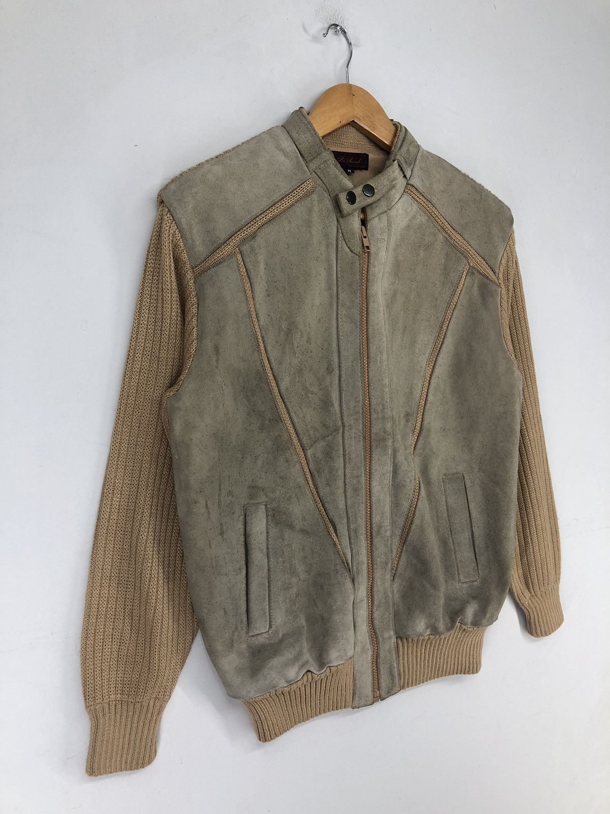 Leather Vintage J,n Award Cowhide Suede Leather Biker Knit Jacket Size US M / EU 48-50 / 2 - 3 Thumbnail