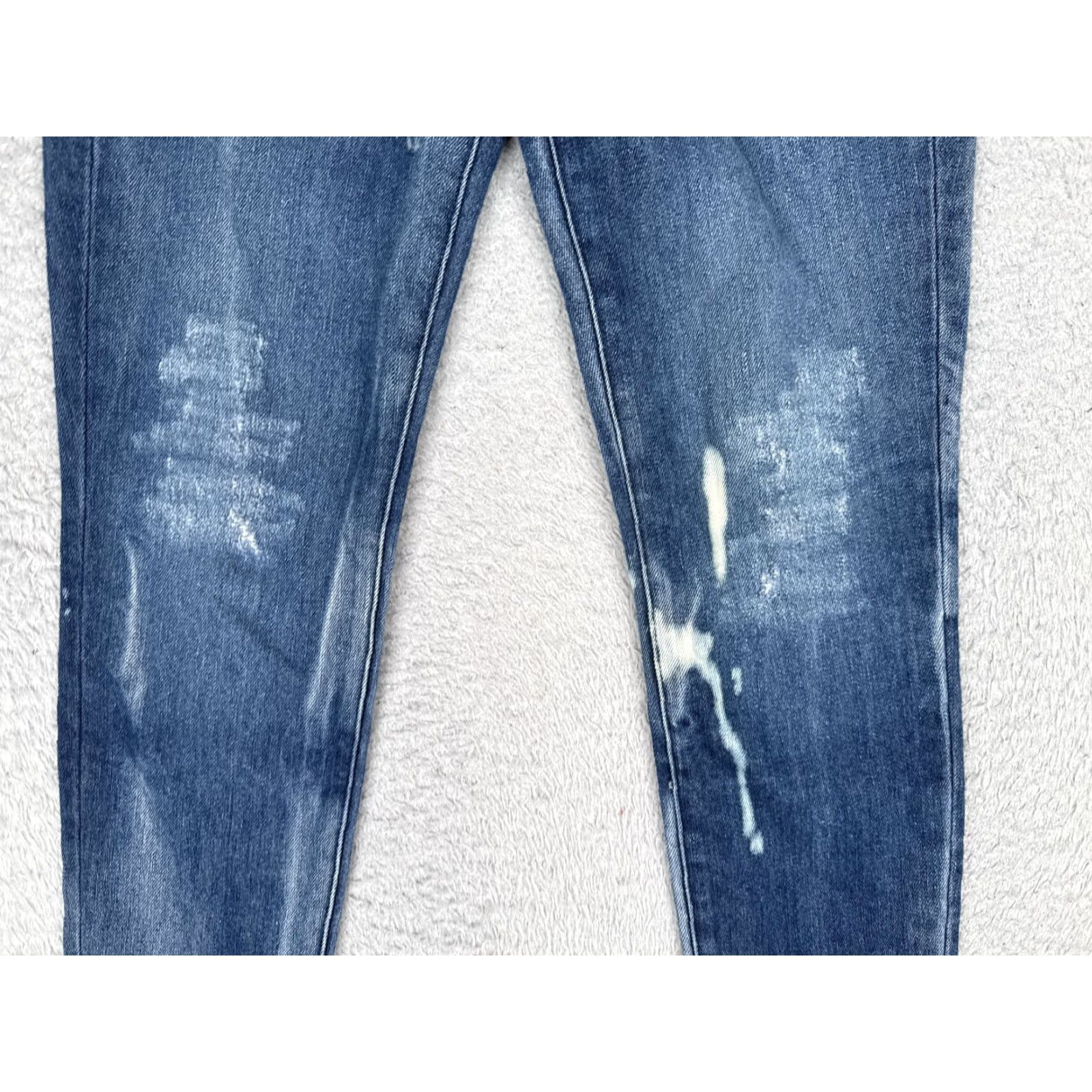 Bebe Bebe Jeans Womens Skinny 27 Blue Med Wash Low Rise Distressed Slim 29x30 Denim Size 27" / US 4 / IT 40 - 3 Thumbnail