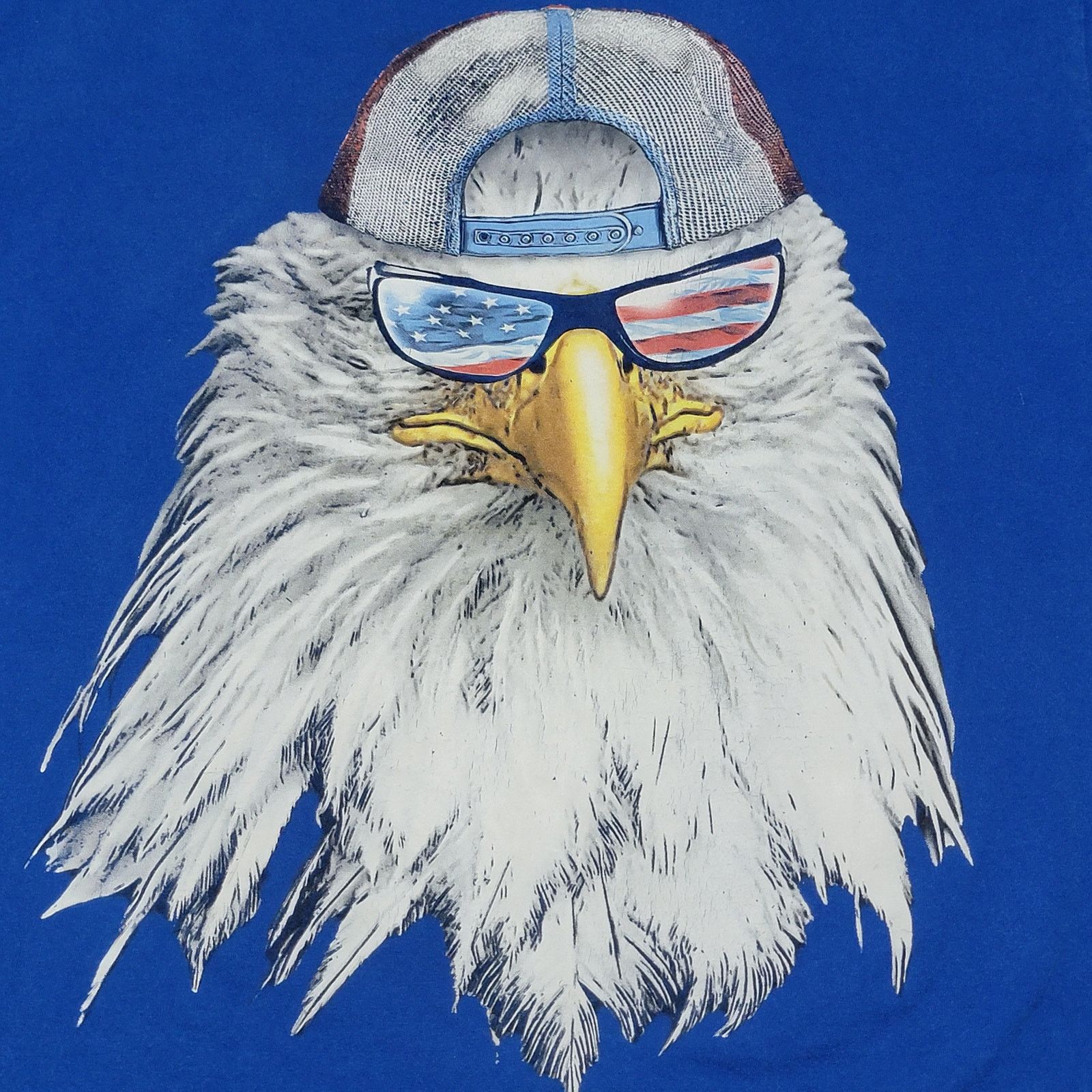 Fruit Of The Loom American Bald Eagle w/ Backwards Ballcap Unisex Tee - Large Size US L / EU 52-54 / 3 - 2 Thumbnail
