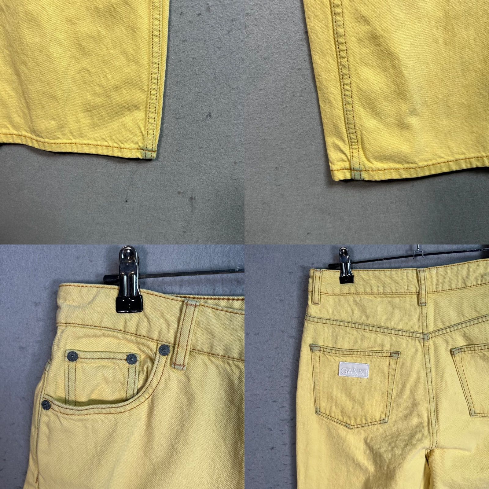 Ganni Ganni Jeans Womens 29 Yellow Organic Cotton High-Waisted Straight-Leg 5-Pocket Denim Inseam 31 Vintage No/Used Mens? No. Size 29" - 9 Thumbnail